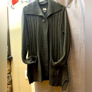 Effeci, LG, Grey, Knit Button-Up Cardigan/Sweater